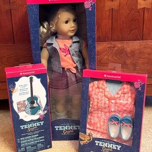 American Girl Tenney with Guitar accessories and pajamas NIB